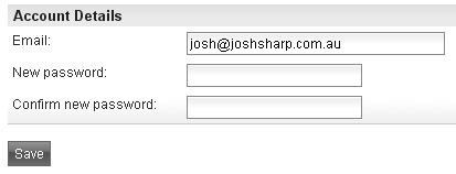A black button saves or submits the page.